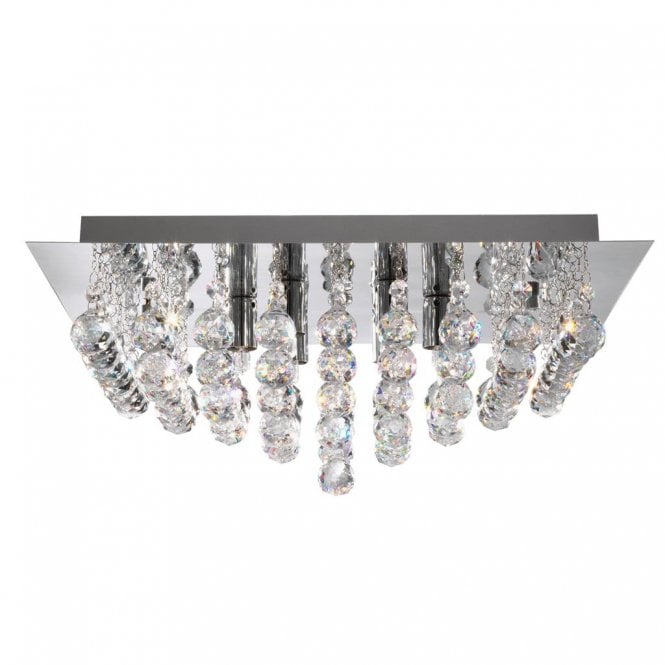 Rotherfield 6Lt Flush Ceiling Light Chrome & Clear Crystal