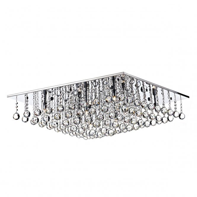 Rutland 8 Light Flush Polished Chrome Crystal