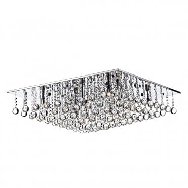 Rutland 8 Light Flush Polished Chrome Crystal