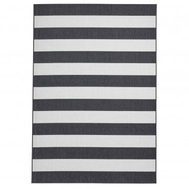 Santa Monica 48644 Black White Outdoor Rug