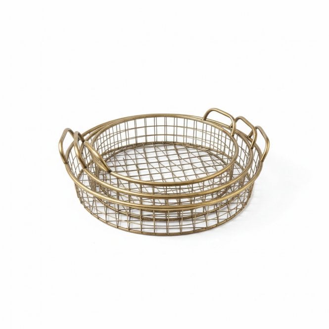 Set Of 3 Bronze Baskets