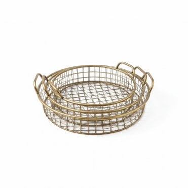 Set Of 3 Bronze Baskets