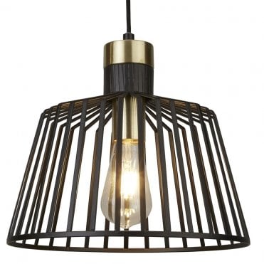 Shap Cage Pendant Black & Satin Brass