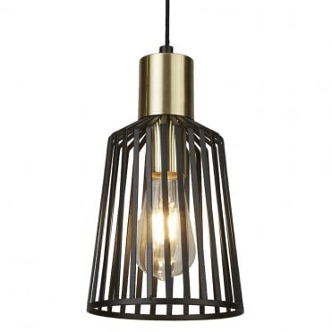 Shap Cage Pendant Black & Satin Brass