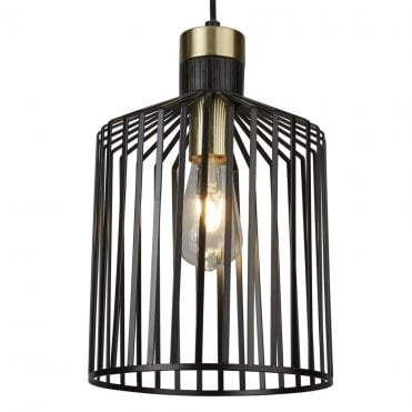 Shap Cage Pendant Black & Satin Brass