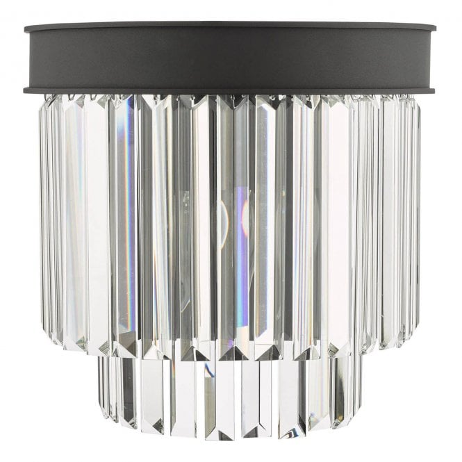Sheelin 2 Light Wall Light Anthracite & Crystal