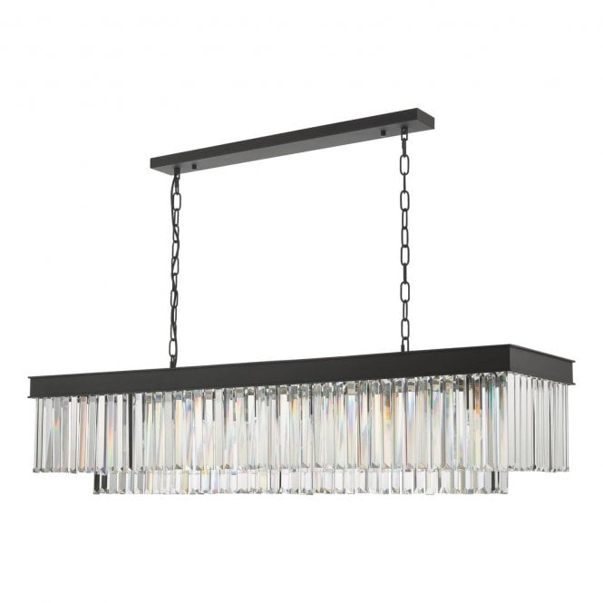 Sheelin 6 Light Bar Pendant Anthracite & Crystal
