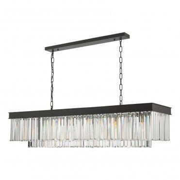 Sheelin 6 Light Bar Pendant Anthracite & Crystal