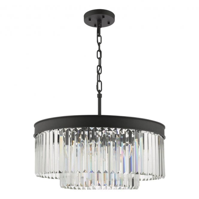 Sheelin 6 Light Chandelier Anthracite & Crystal