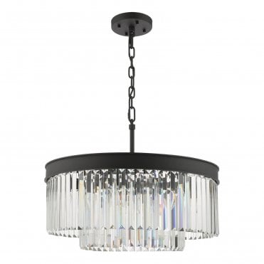 Sheelin 6 Light Chandelier Anthracite & Crystal