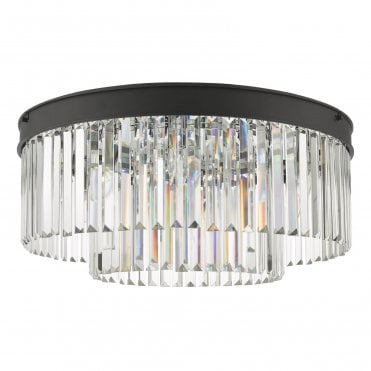 Sheelin 6 Light Flush Matt Anthracite & Crystal