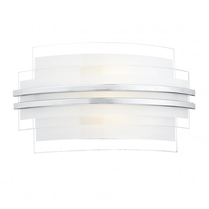 Small Wall Light Frosted Glass & Polished Chrome