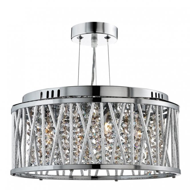 Snowdon 3Lt Pendant To Semi Flush Chrome