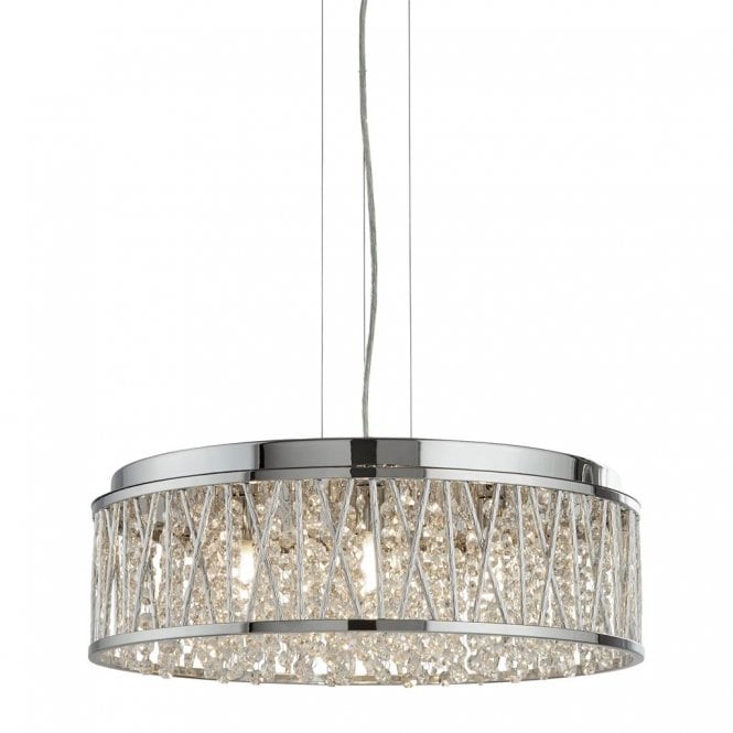 Snowdon 7Lt Pendant To Semi Flush Chrome