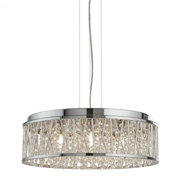 Snowdon 7Lt Pendant To Semi Flush Chrome
