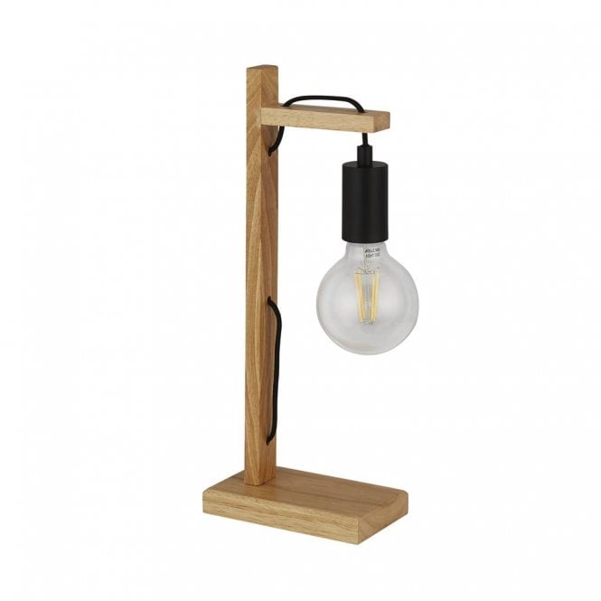 Soulby Table Lamp Natural Wood & Black