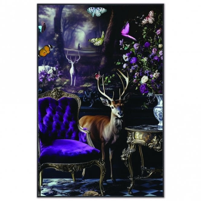 Stately Stag Velvet Canvas