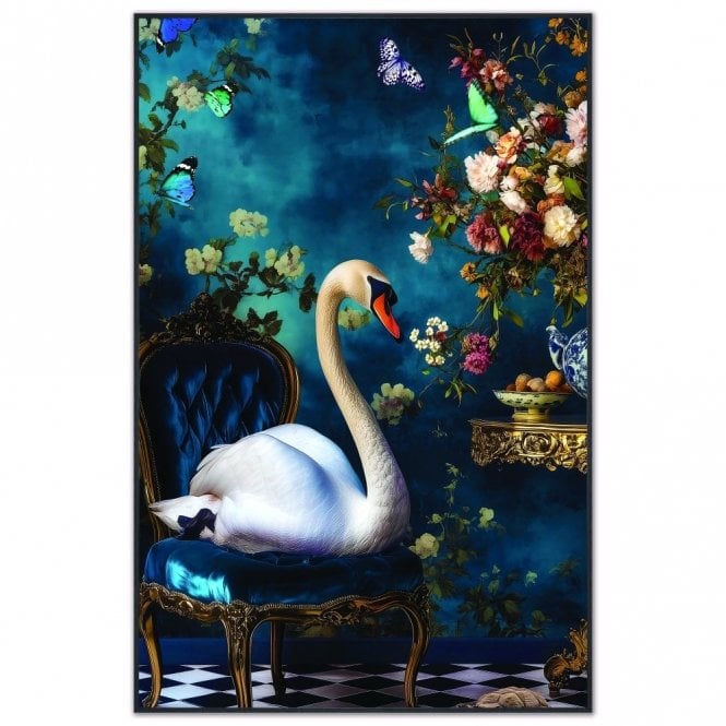 Stately Swan Velvet Canvas