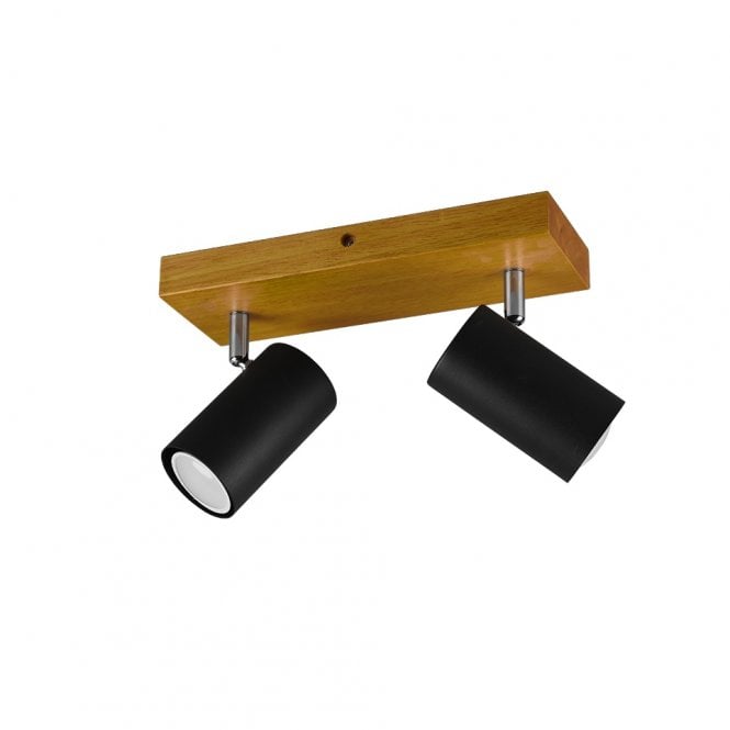 Tansley 2 Light Wood Spotlight