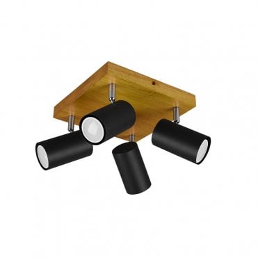 Tansley 4 Light Wood Spotlight