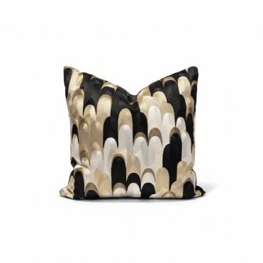 Taormi BLK/GD/TPE Feather Fill Cushion