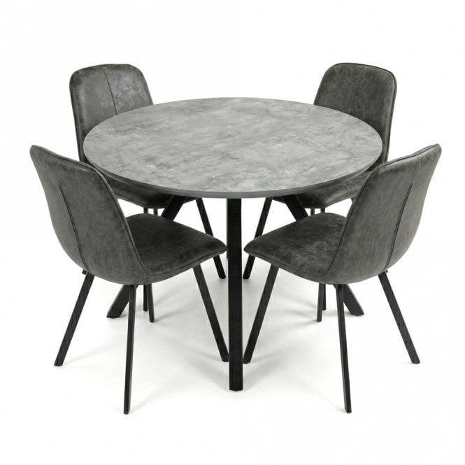 Trieste 110cm Round Table & 4 Trieste Chairs