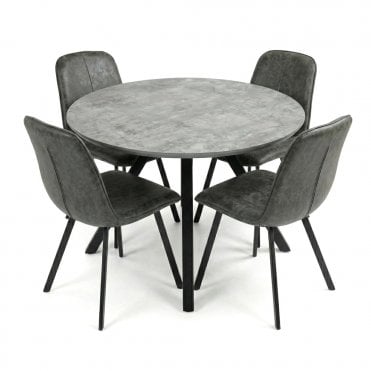 Trieste 110cm Round Table & 4 Trieste Chairs