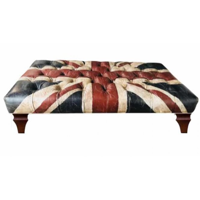 Union Flag Banquet Buttoned Footstool