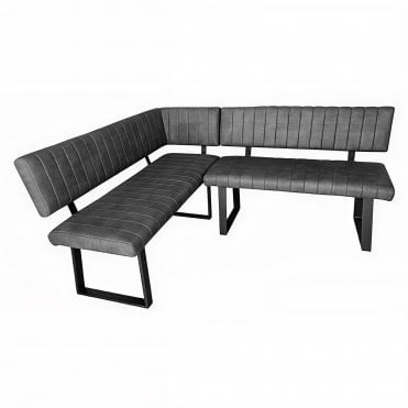 Urban Concrete Corner Bench Set Graphite LH