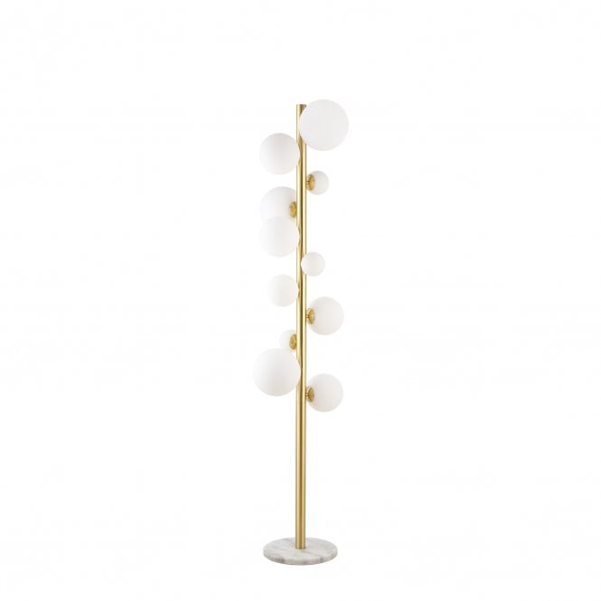 Valery 11 Light Floor Lamp Opal