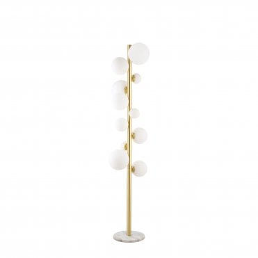 Valery 11 Light Floor Lamp Opal