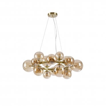 Valery 16 Light Pendant Amber