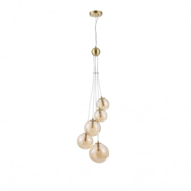 Valery 5 Light Pendant Amber