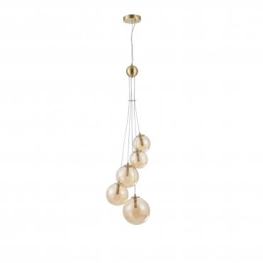 Valery 5 Light Pendant Amber