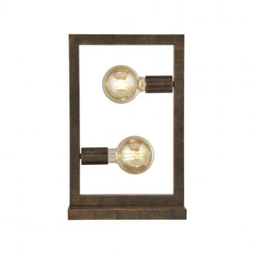 Wasdale 2Lt Table Lamp Rustic Brown